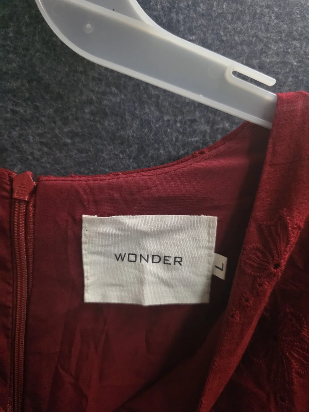 C. Wonder Red V-Neck Button-Front Midi Dress - Picture 6 of 7